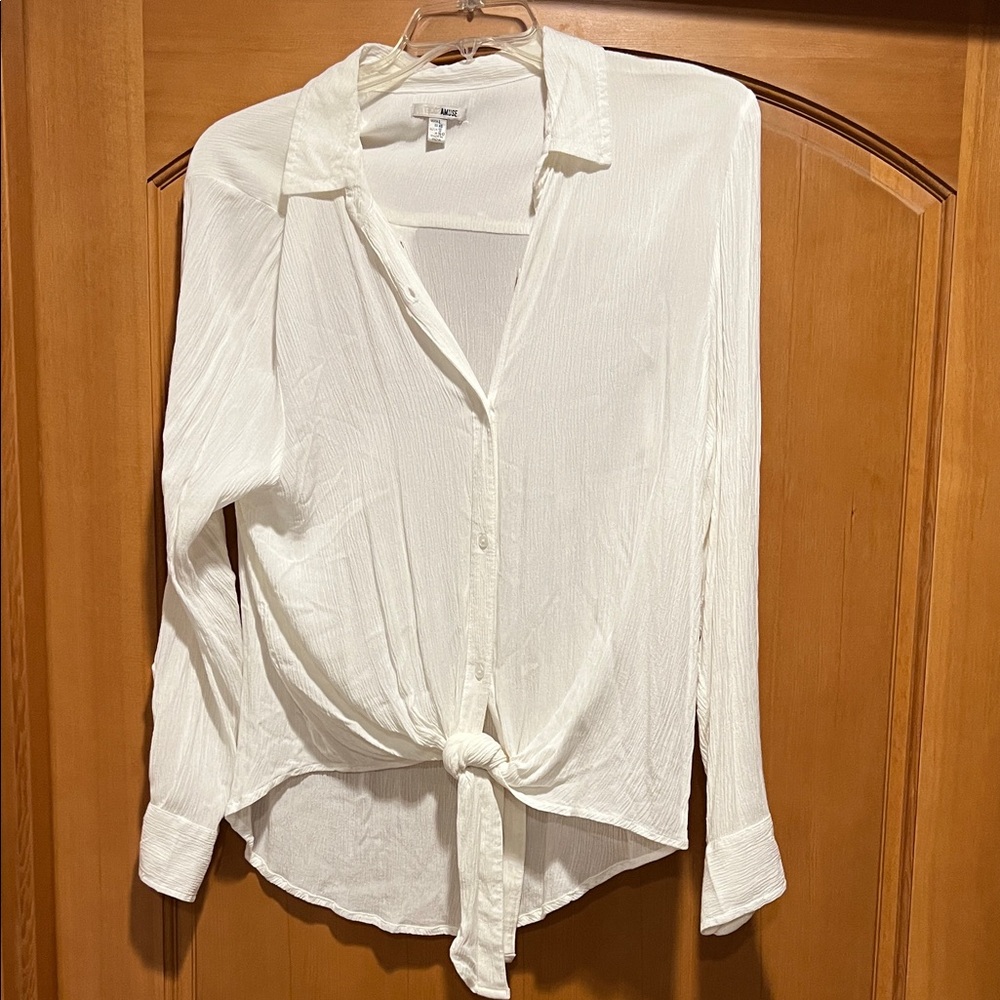 Society Amuse Cream Button-Down Shirt